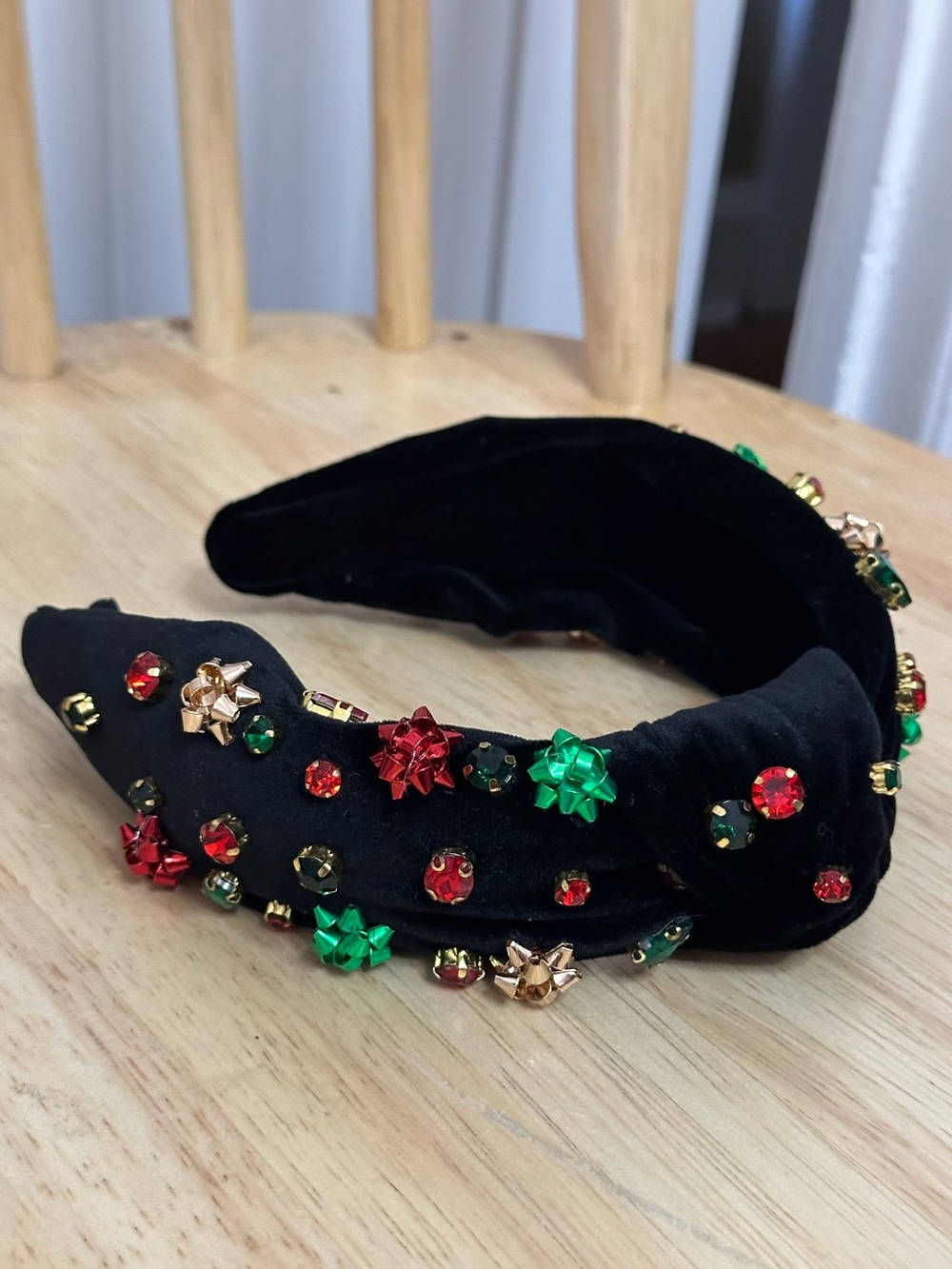Black Velvet Holiday Crystal Headband